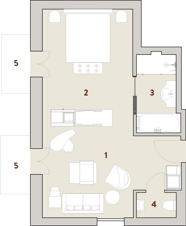 Corner Suite panorama alpin balcon